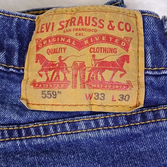 Levis 559 Relaxed Straight Jeans Mens W33 L30 Blue Denim Medium Wash Rare Tag - Picture 5 of 16